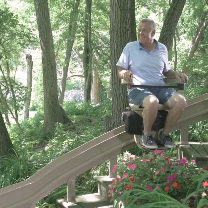 Los Angeles Bruno Elite curved outdoor stair lift